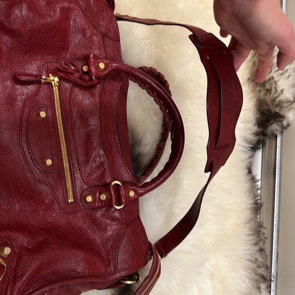 Balenciaga City Bag: Rouge Cerise with Gold Hardware - Picture 16 of 17